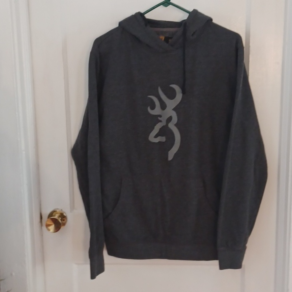 Browning hooded sweatshirt men's size medium  gray